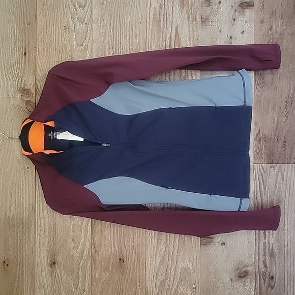 Anthropologie Jackets & Blazers - Anthropologie Sweaty Betty Blue  Burgundy Power Workout Jacket XS or Medium NWT